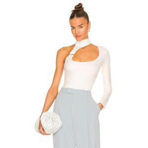 Atoir The Fife Bodysuit Off White Size 4 | Cutout High Neck Designer Top